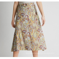 Linen print of women skirt